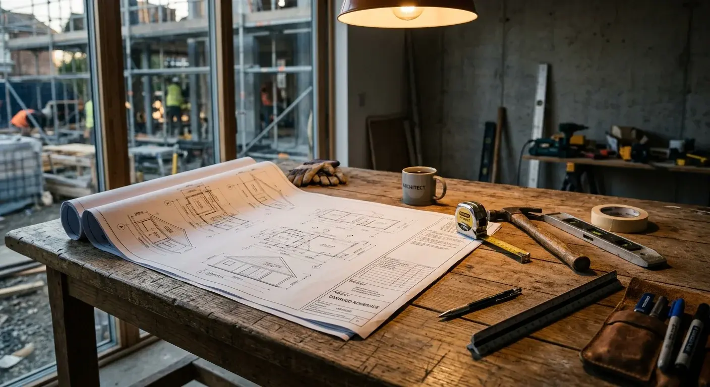 Clean modern architectural plans and designs