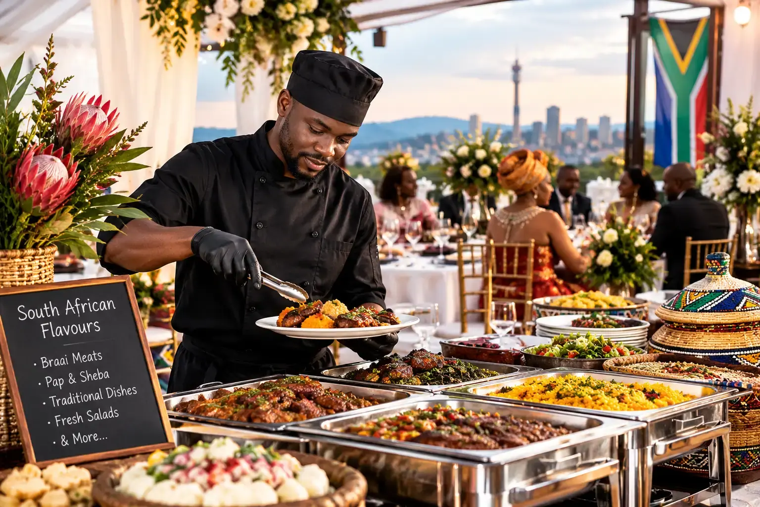 Gourmet catering and buffet spreads